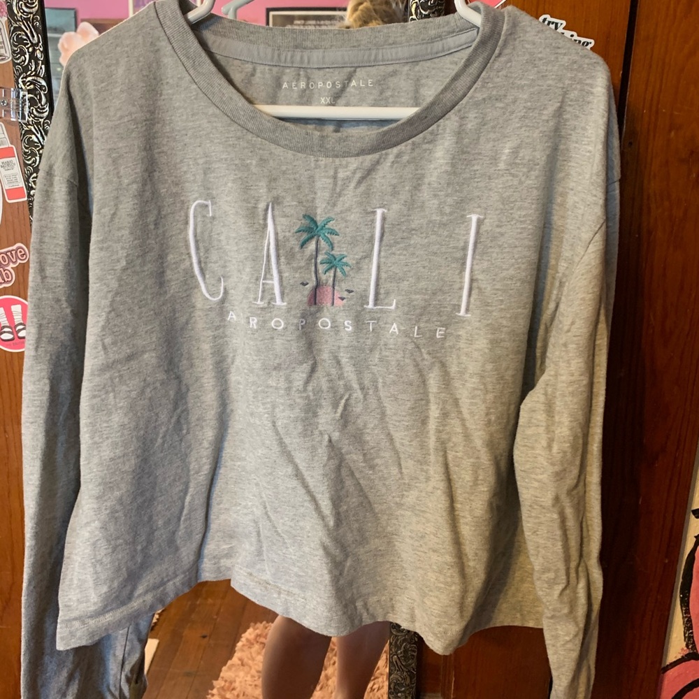Embroidered Cali aeropostale cropped long sleeve
